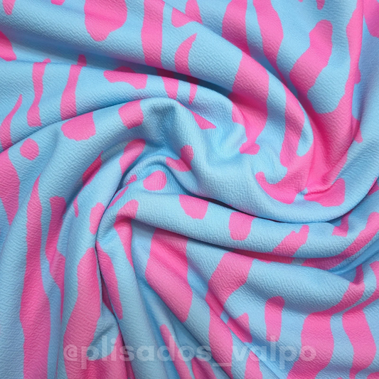 Lycra Sofía / animal print cielo 1mt