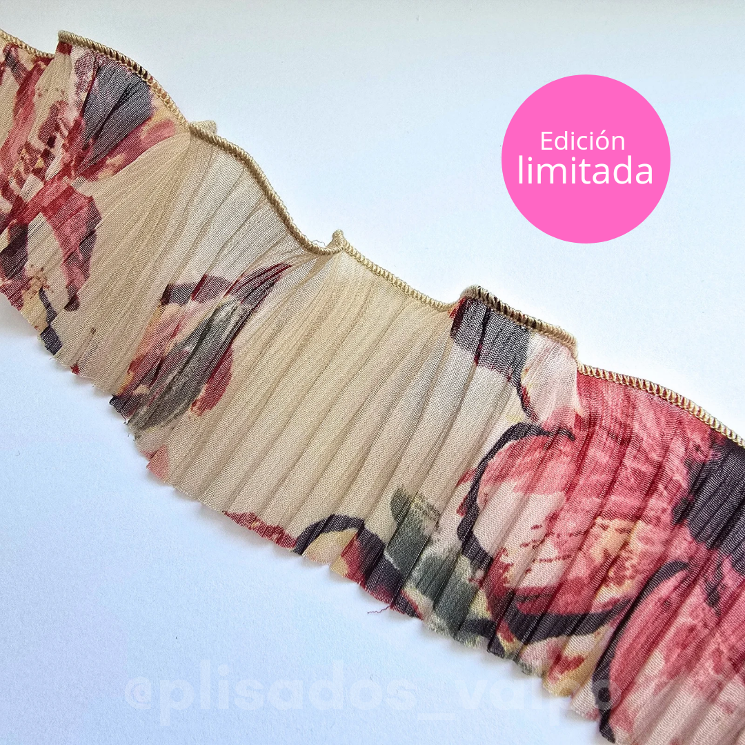 Plisado gasa / Botánical beige