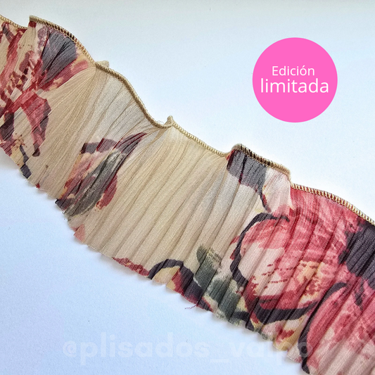 Plisado gasa / Botánical beige