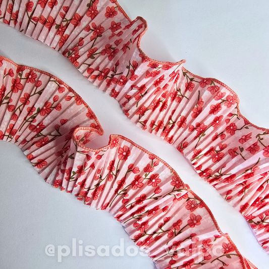 Plisado popelina / Coral floral