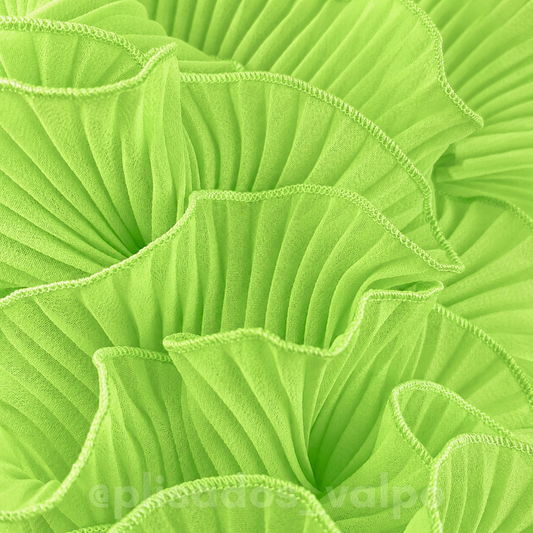 Plisado gasa / verde neón