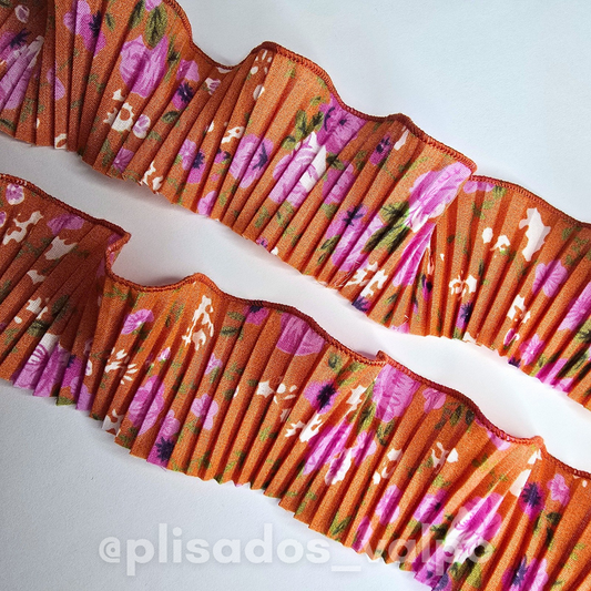 Plisado popelina / Terracota floral