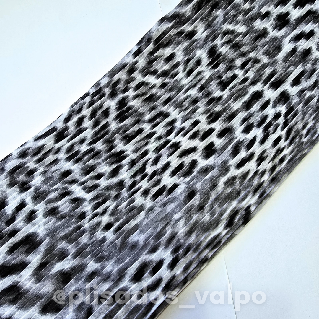 Plisado gasa / Animal print silver