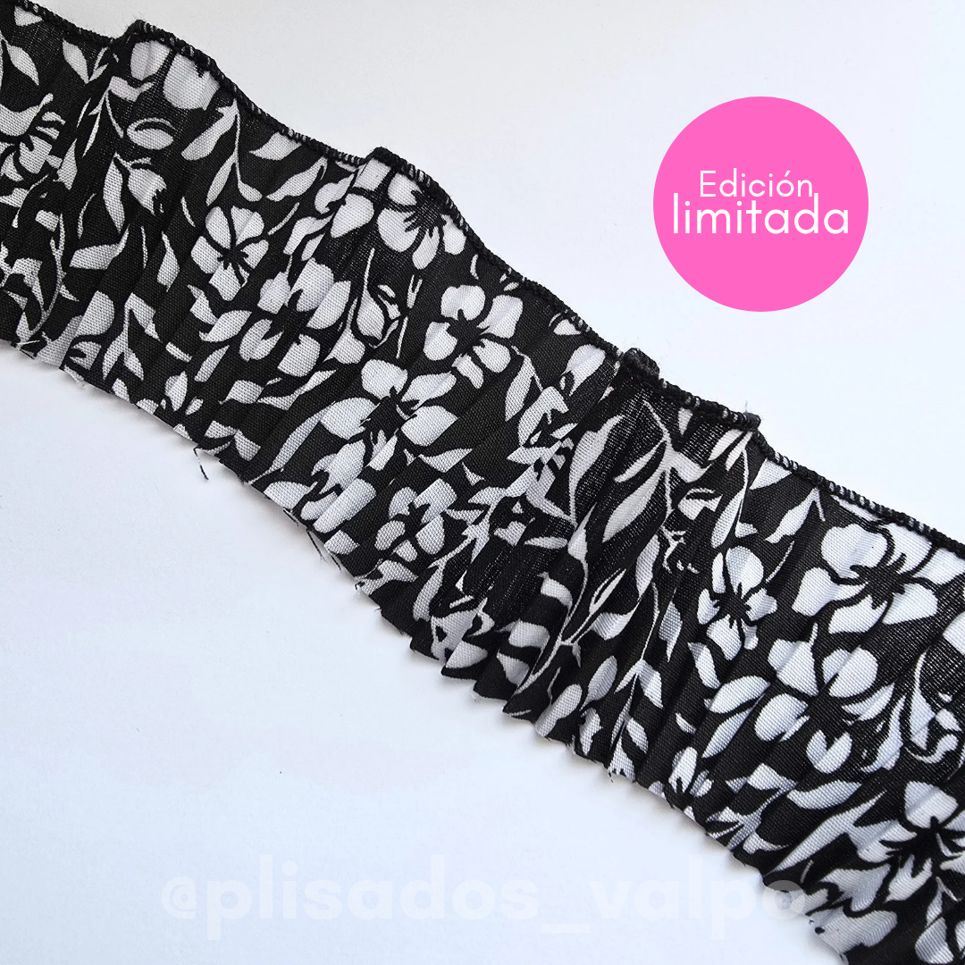 Plisado popelina / Hawaii black