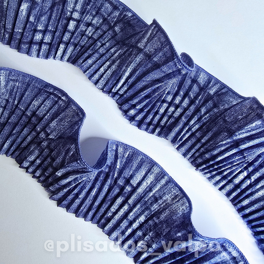 Plisado micro fibra / Tie dye azul