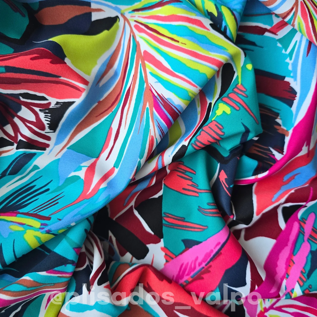 Lycra dupont / hojas coloridas