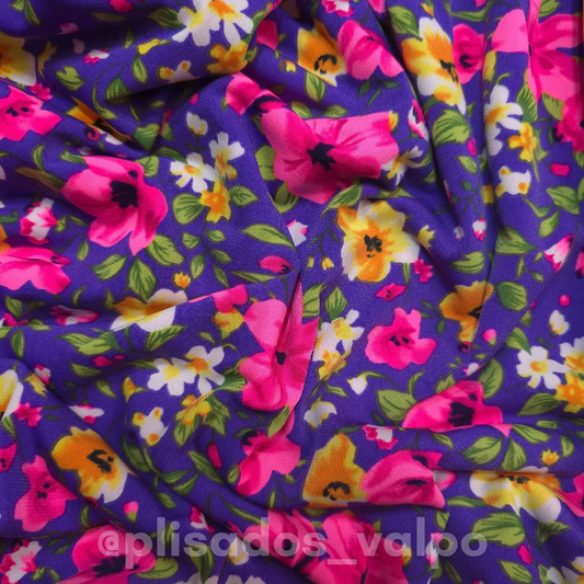 Lycra fría / pink garden 1mt