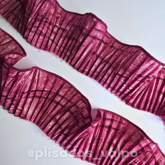 Plisado micro fibra / Tie dye granate