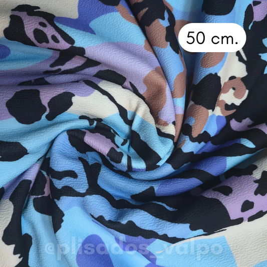 Lycra Sofía /  Animal print multicolor 1/2 mt
