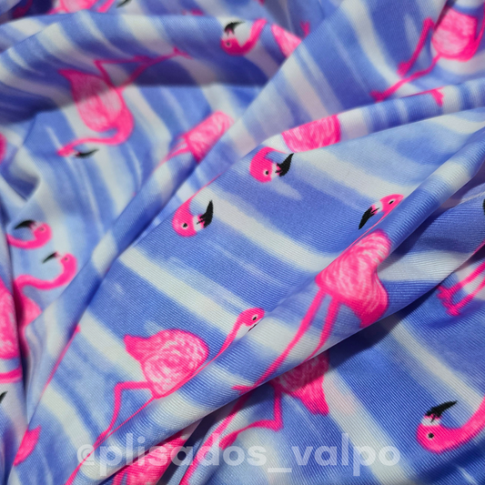 Lycra dupont / flamencos tie dye