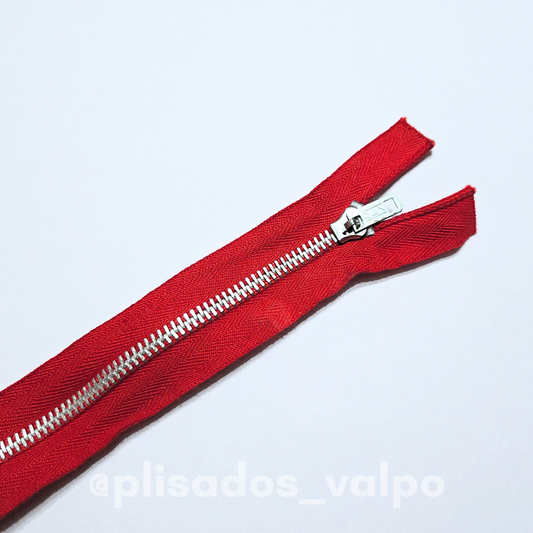 Cierre separable aluminio 25cm rojo
