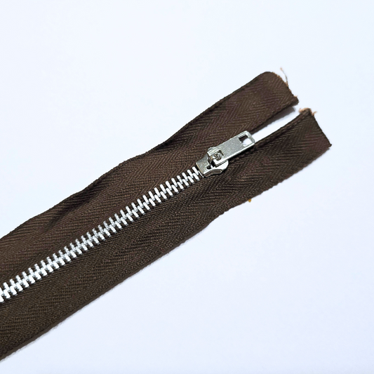 Cierre separable aluminio 25cm cafe