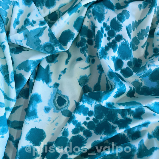 Lycra dupont / tie dye turquesa