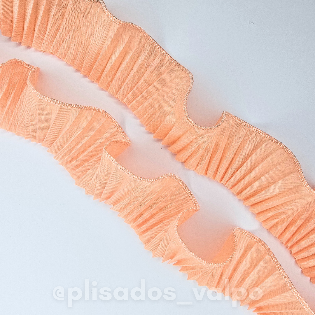 Mini plisado / Coral pastel B.crema