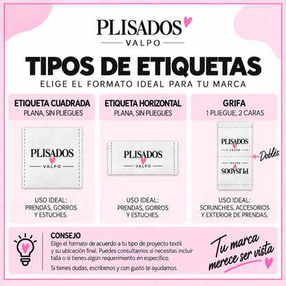 Etiquetas cinta plana / personalizadas 1,2x5 cm 100u.