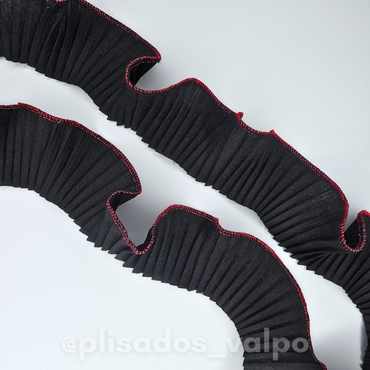 Mini plisado / Negro B.Rojo