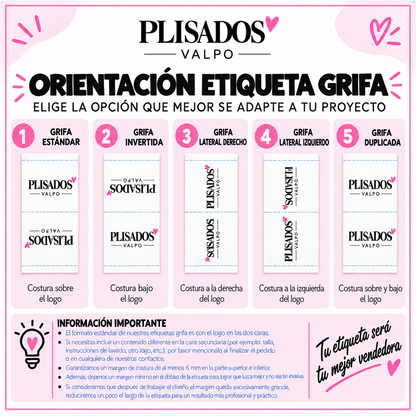 Etiquetas cinta plana / personalizadas 1,2x5 cm 100u.