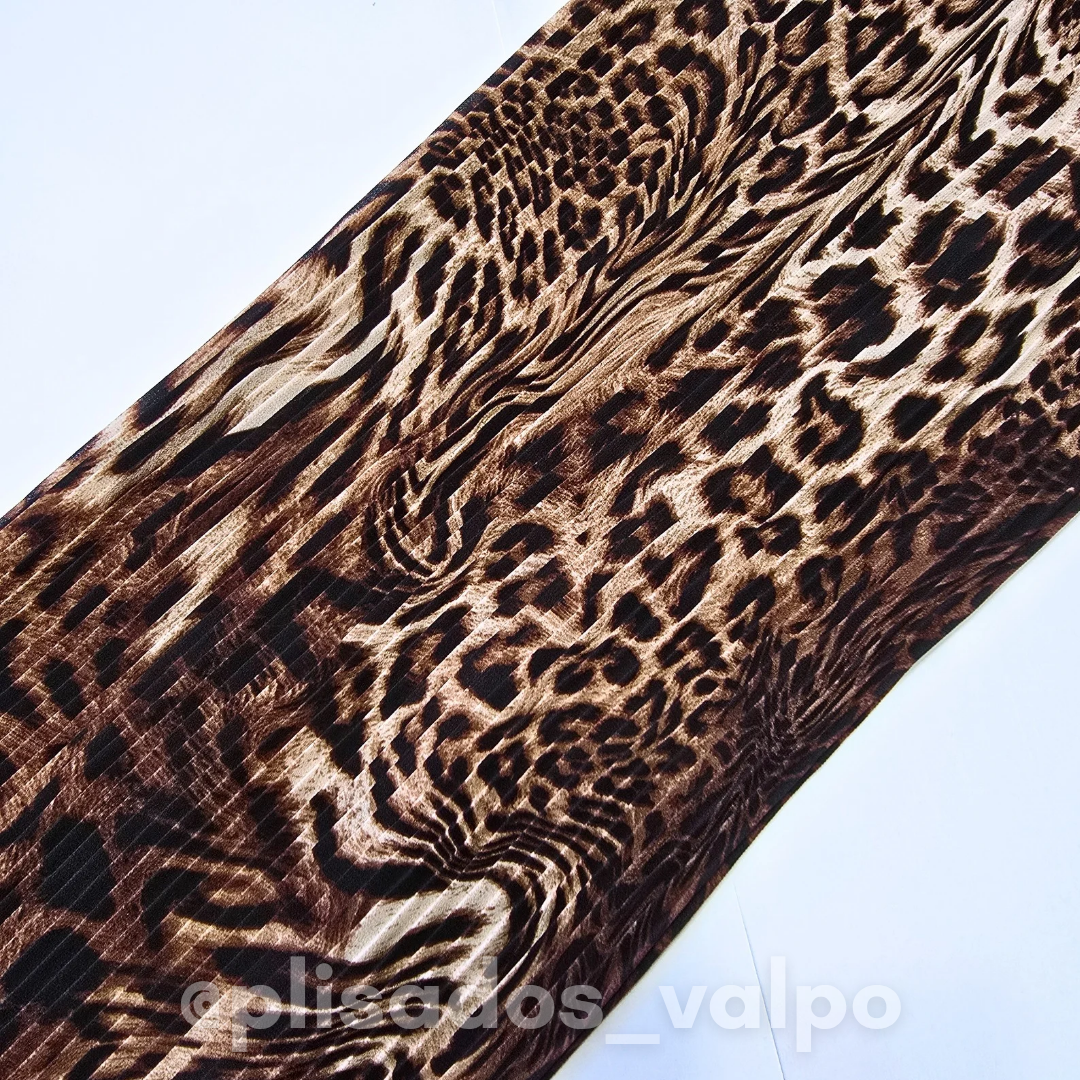 Plisado gasa / Animal print café