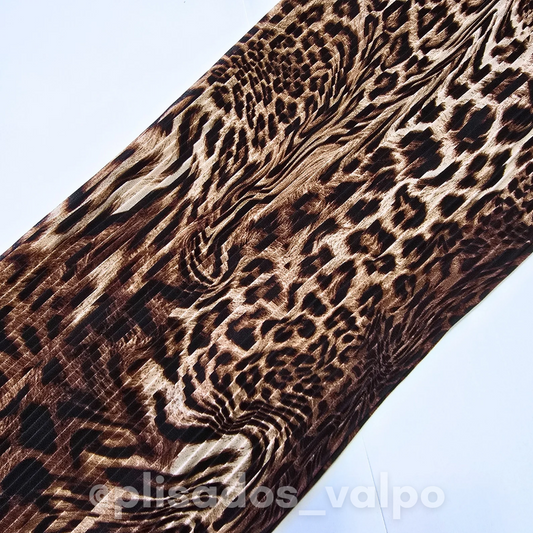 Plisado gasa / Animal print café