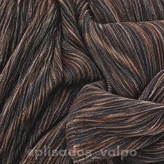 Plisado micro lamé / mix cobrizo