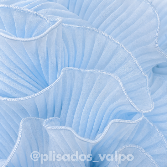 Plisado gasa / Celeste pastel