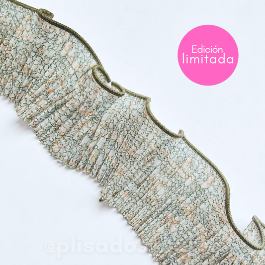Plisado microfibra / crema floral