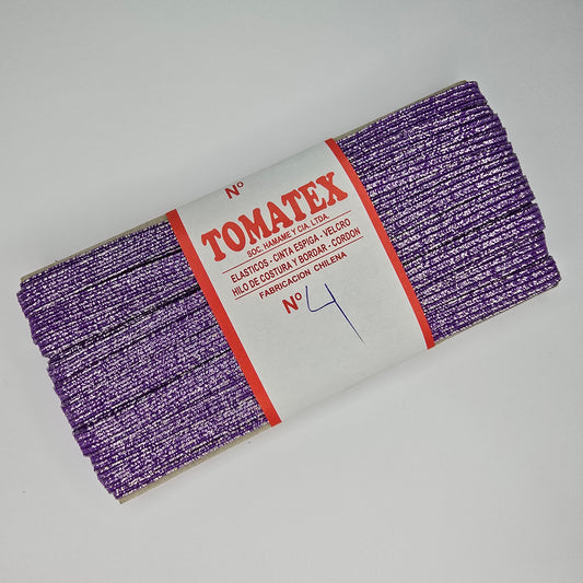 Elástico TOMATEX N°4 / morado lurex plateado