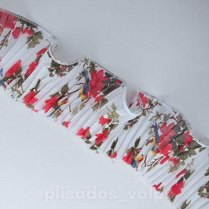 Plisado gasa / Jardín blanco