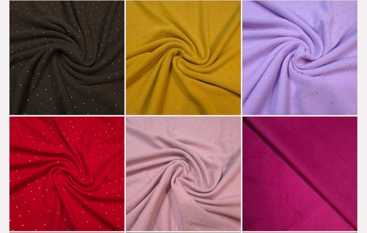 Lote lycra Sofía tachas / 10u. Colores lisos (al azar)