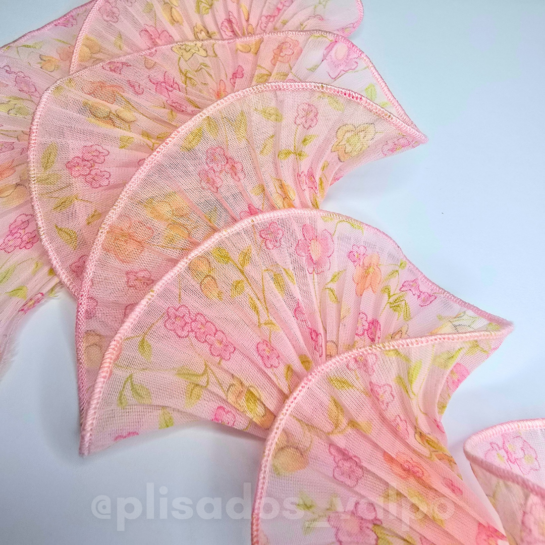 Plisado gasa / jardín rosa pastel