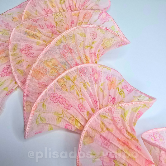 Plisado gasa / jardín rosa pastel