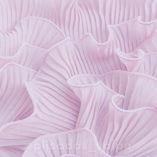 Plisado gasa / Rosado pastel