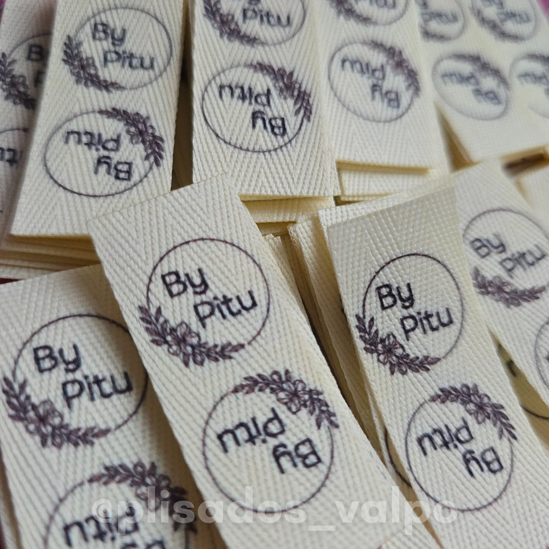 Etiquetas cinta espiga / Personalizadas 1,5x5 cm 100u.