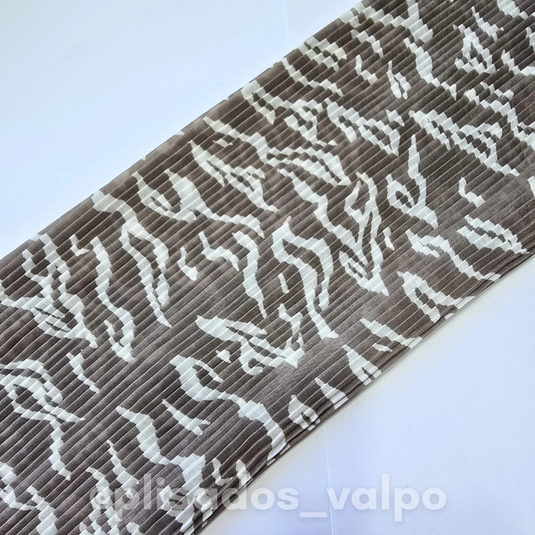 Plisado gasa / Animal print gris