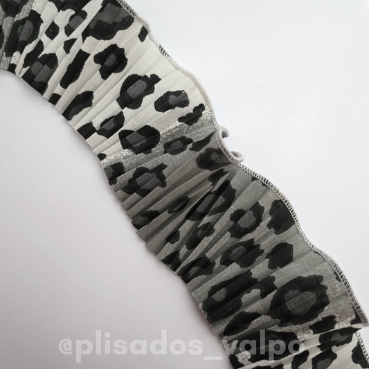 Plisado popelina / Animal print gris