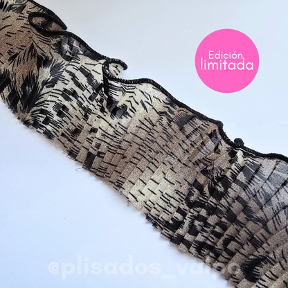 Plisado gasa / Animal print cream coffee