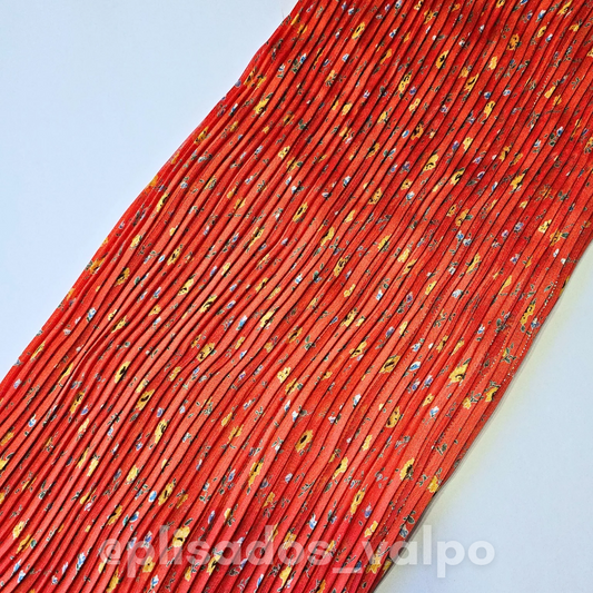 Plisado gasa / Jardín rojo