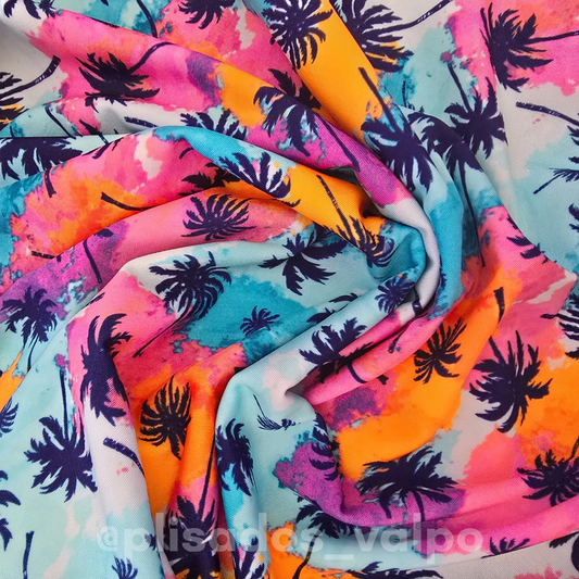 Lycra dupont / palmeras tie dye